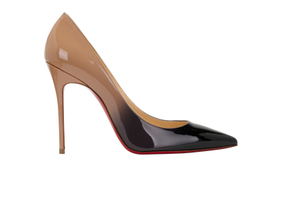 Christian Louboutin So Kate Ombre, &pound;395, Shoes, Beige/Black, Patent Leather, Front view