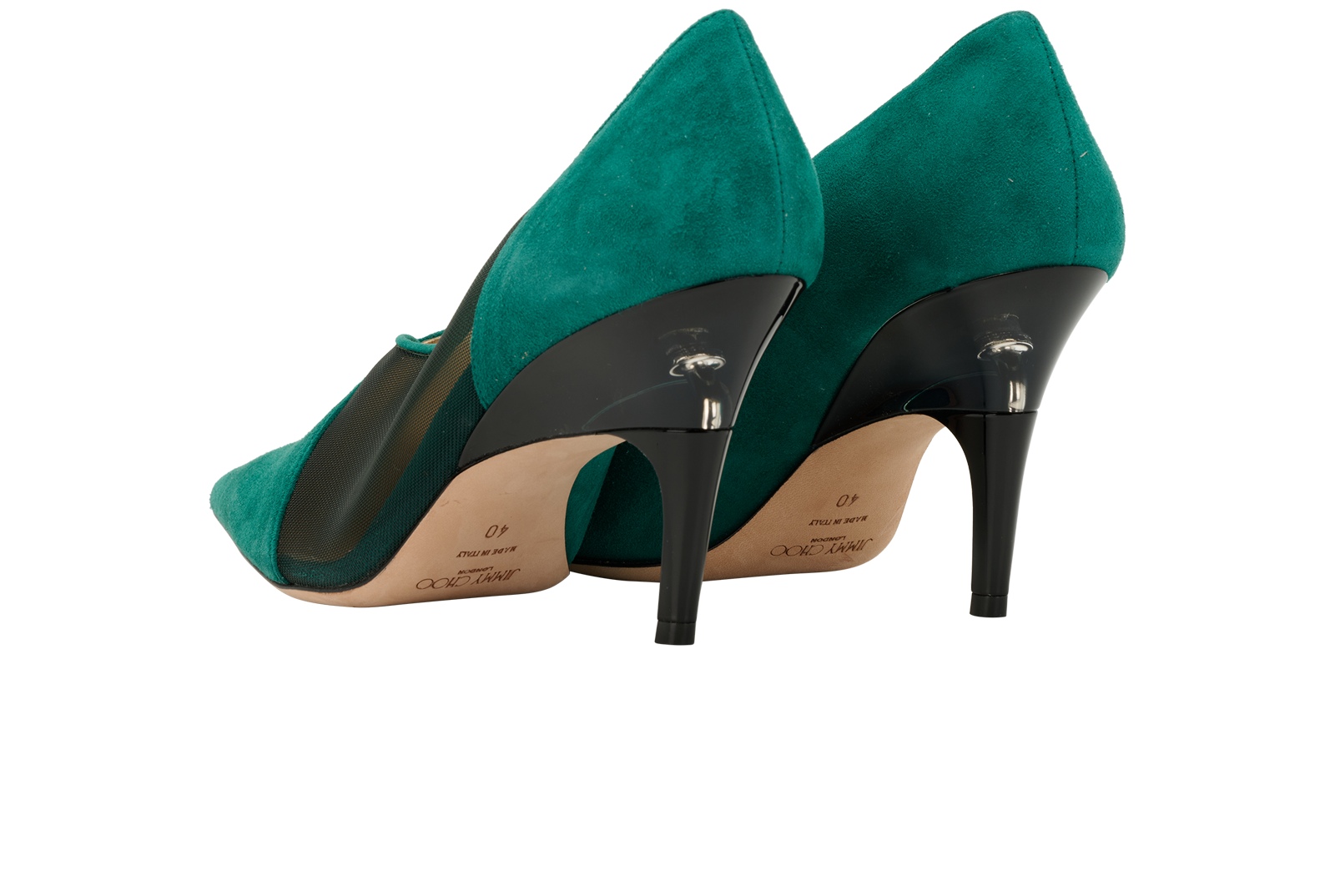 Jimmy Choo Siba 85, &pound;210, Shoes, Green, Suede, Back view