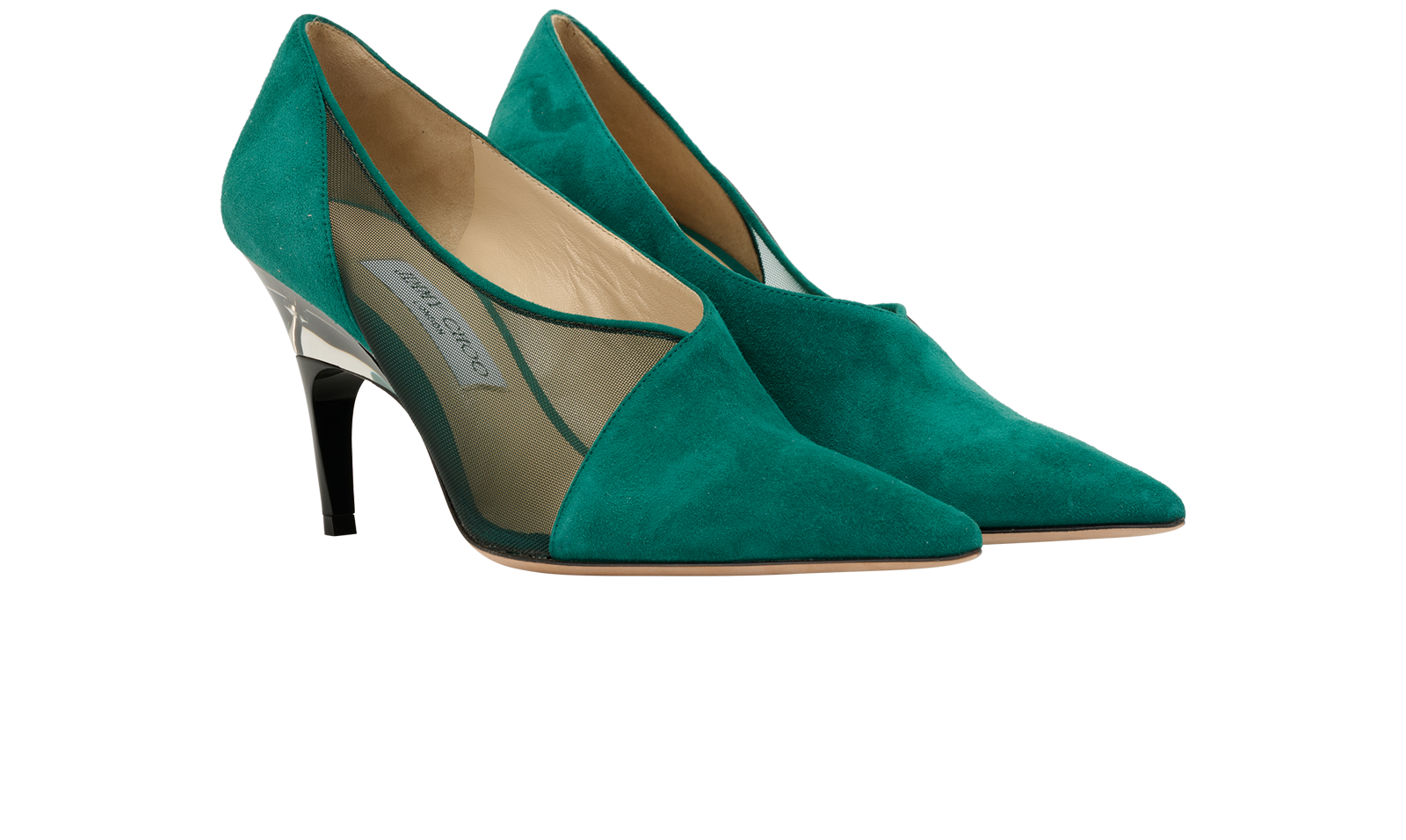 Jimmy Choo Siba 85, &pound;210, Shoes, Green, Suede, Side view