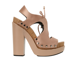 Balenciaga Wooden Platform Heels, Satin, Pink, UK5, DB/B, 3*