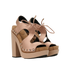 Balenciaga Wooden Platform Heels, &pound;140, Shoes, Pink, Satin, Side view