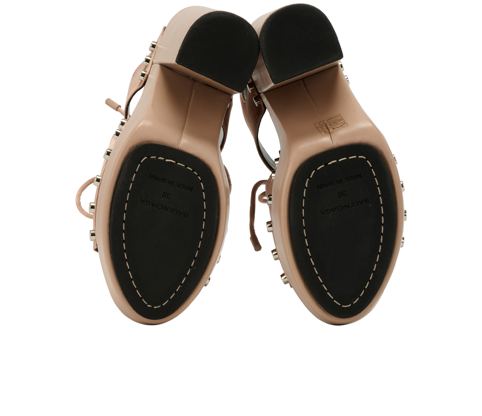 Balenciaga Wooden Platform Heels, &pound;140, Shoes, Pink, Satin, Top view