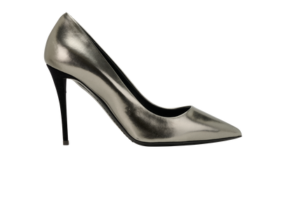 Giuseppe Zanotti Pointed Toe Pumps, &pound;170, Shoes, Grey, Leather, Front view