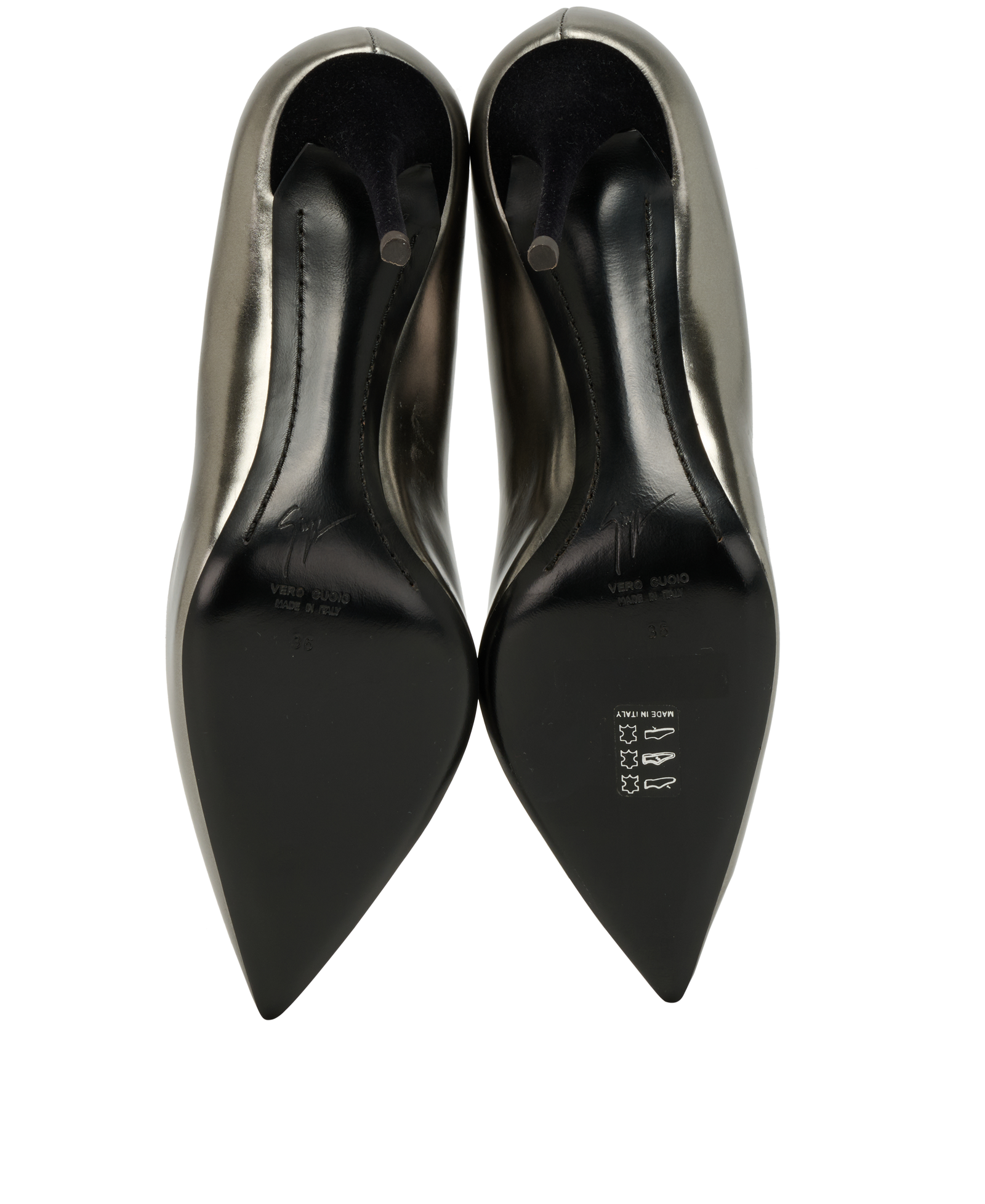 Giuseppe Zanotti Pointed Toe Pumps, &pound;170, Shoes, Grey, Leather, Top view