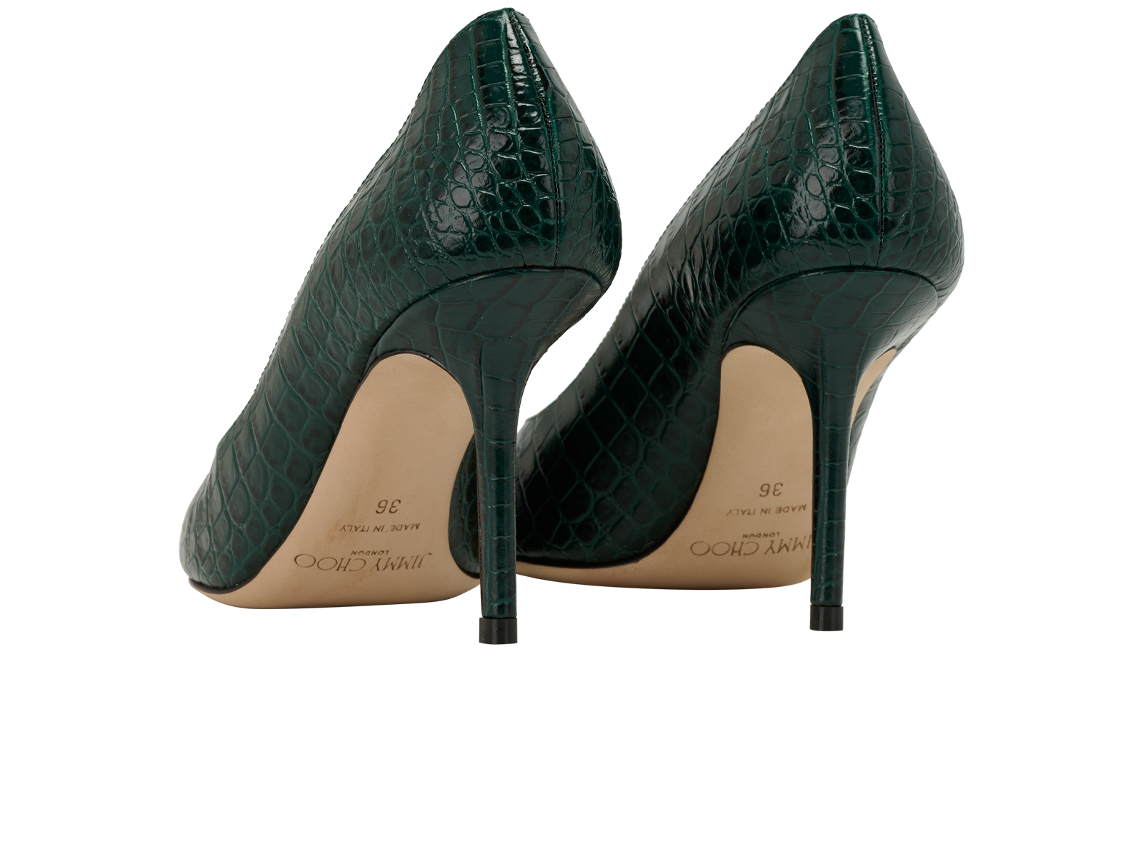 Jimmy Choo Love Pumps, &pound;170, Shoes, Green, Leather, Back view