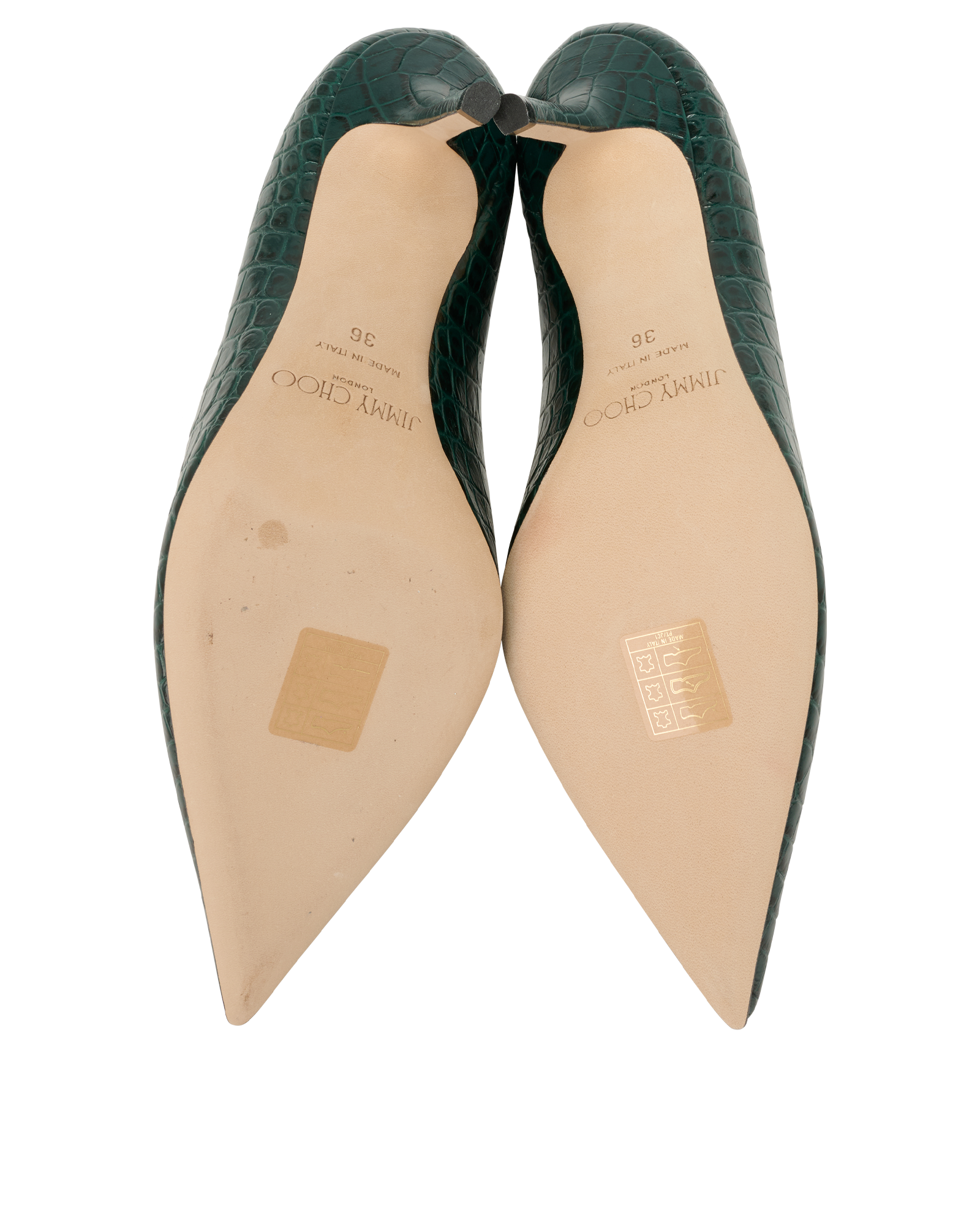 Jimmy Choo Love Pumps, &pound;170, Shoes, Green, Leather, Top view
