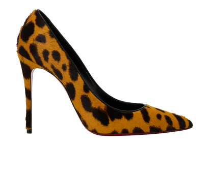 Christian Louboutin Kate 100, &pound;395, Shoes, Black/Orange, Leather/Pony / Calfhair, Front view