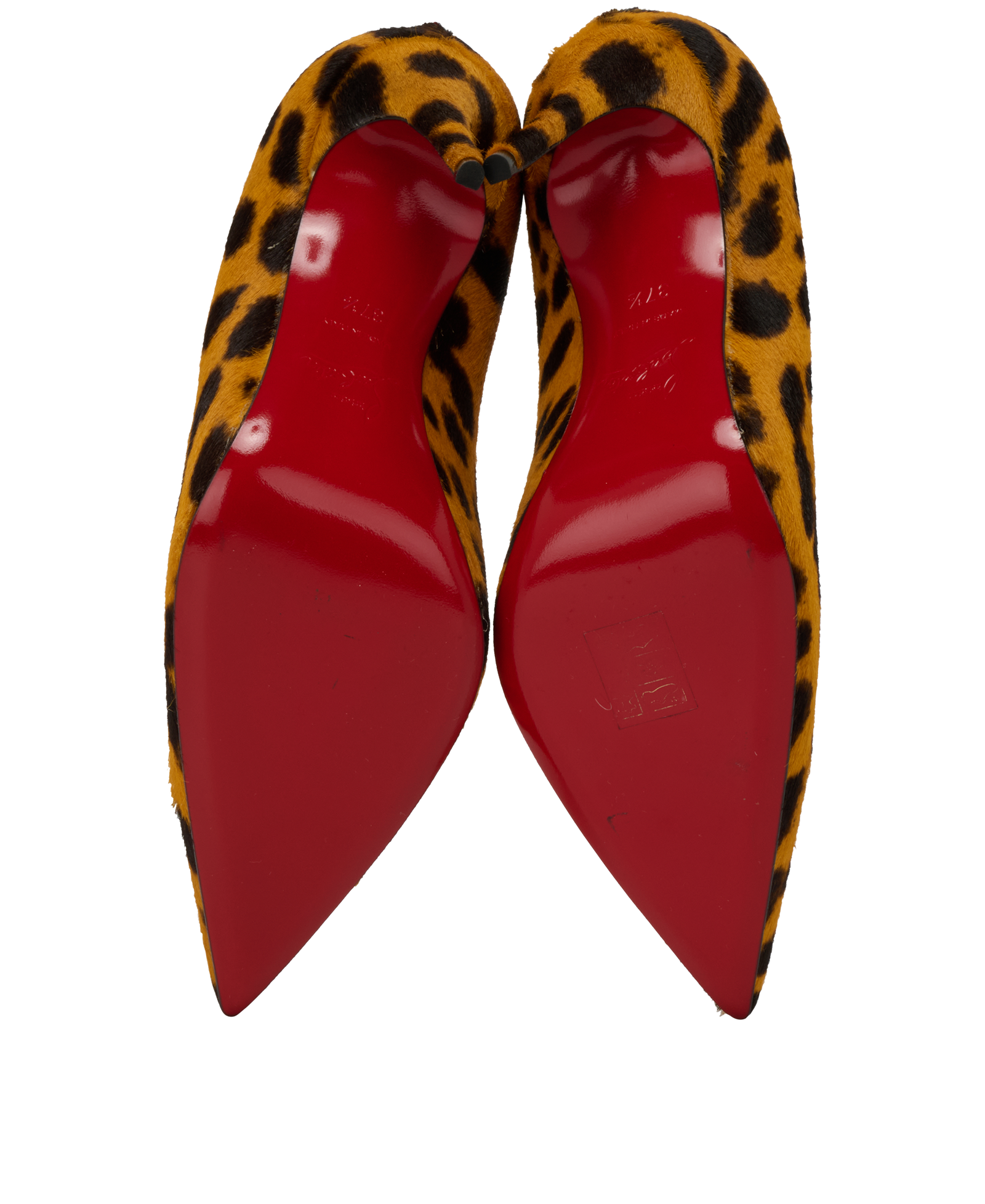 Christian Louboutin Kate 100, &pound;395, Shoes, Black/Orange, Leather/Pony / Calfhair, Top view