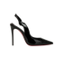 Christian Louboutin Hot Chick Sling Pumps, &pound;395, Shoes, Black, Patent Leather, Front view