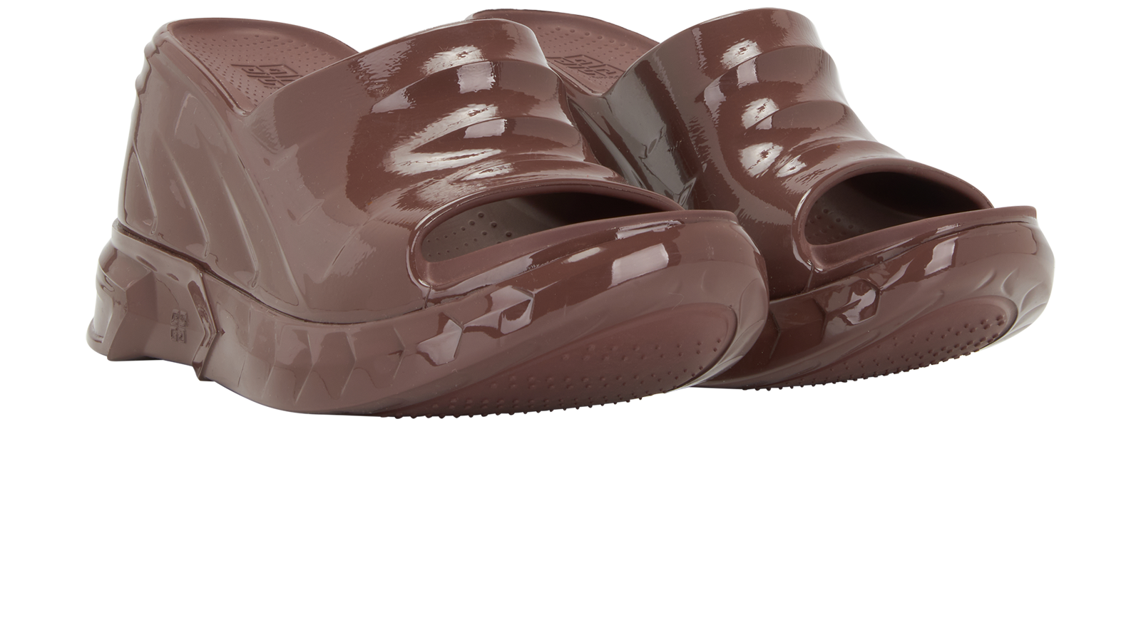 Givenchy Marshmallow Wedge Mules, &pound;150, Shoes, Brown, Rubber, Side view