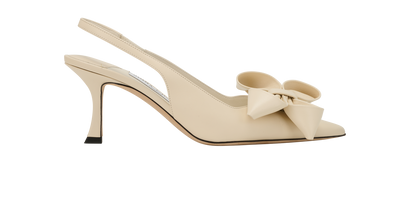 Jimmy Choo Staz 70 Slingback, &pound;250, Shoes, White, Leather, Front view
