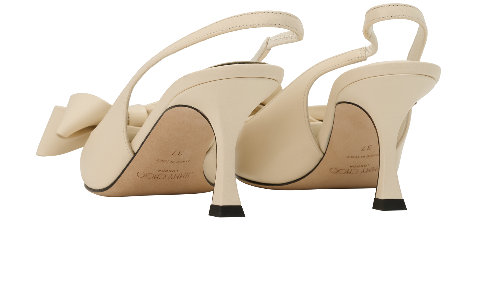 Jimmy Choo Staz 70 Slingback, &pound;250, Shoes, White, Leather, Back view
