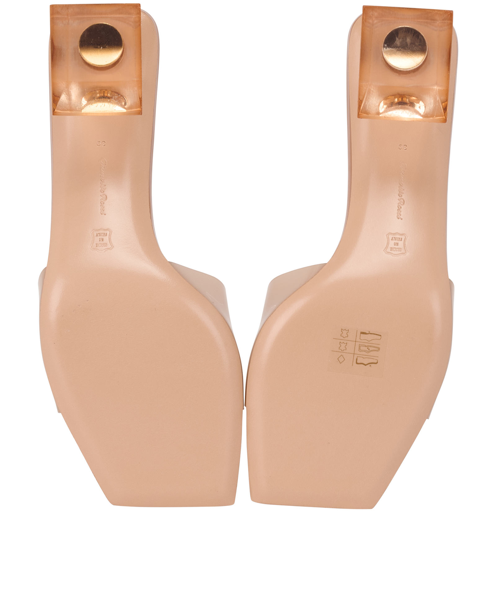 Gianvito Rossi Glass Praline Heels, &pound;150, Shoes, Brown/Pink, Patent Leather/Plastic, Top view