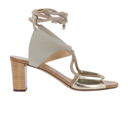 Jimmy Choo Block Heel Sandals, Fabric, Grey, UK4, 2*