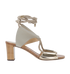Jimmy Choo Block Heel Sandals, &pound;90, Shoes, Grey, Fabric, Front view