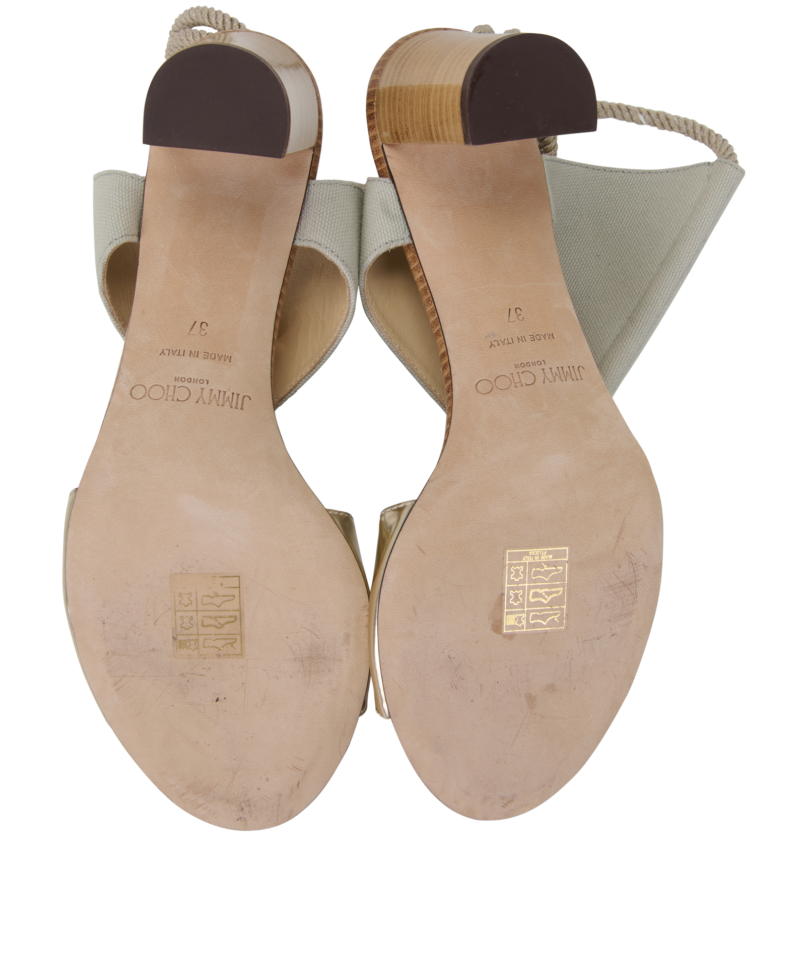 Jimmy Choo Block Heel Sandals, &pound;90, Shoes, Grey, Fabric, Top view