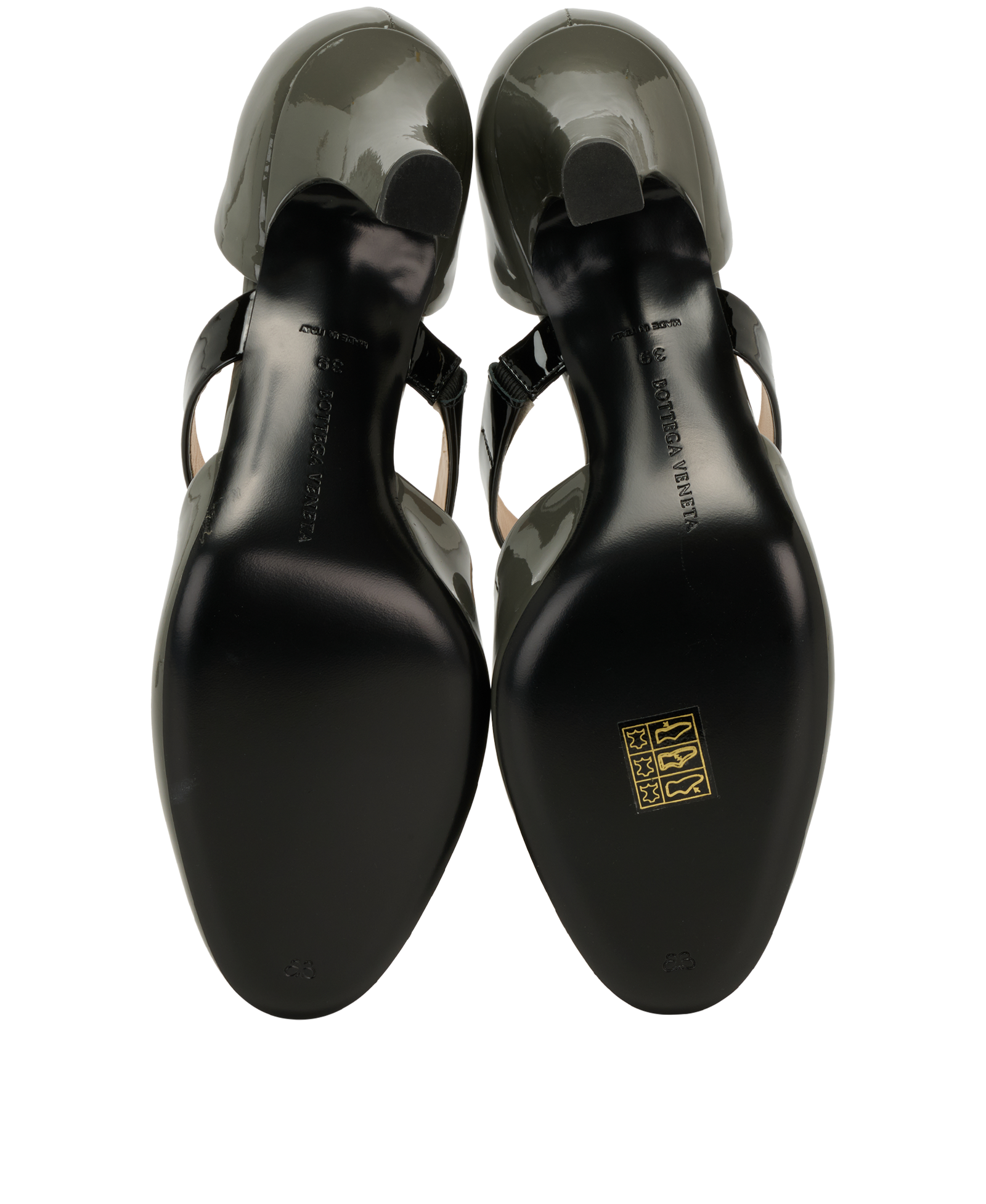 Bottega Veneta Mary Jane Pumps, &pound;120, Shoes, Black/Grey, Patent Leather, Top view