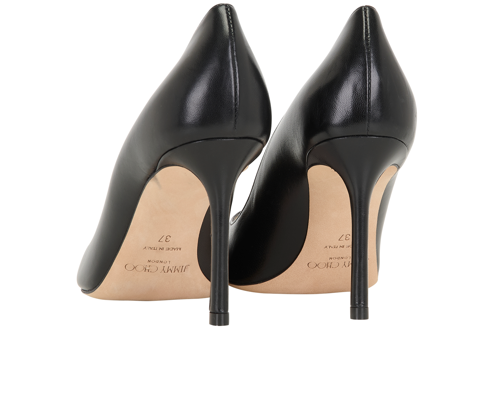 Jimmy Choo Romy 85 Heels, &pound;195, Shoes, Black, Leather, Back view