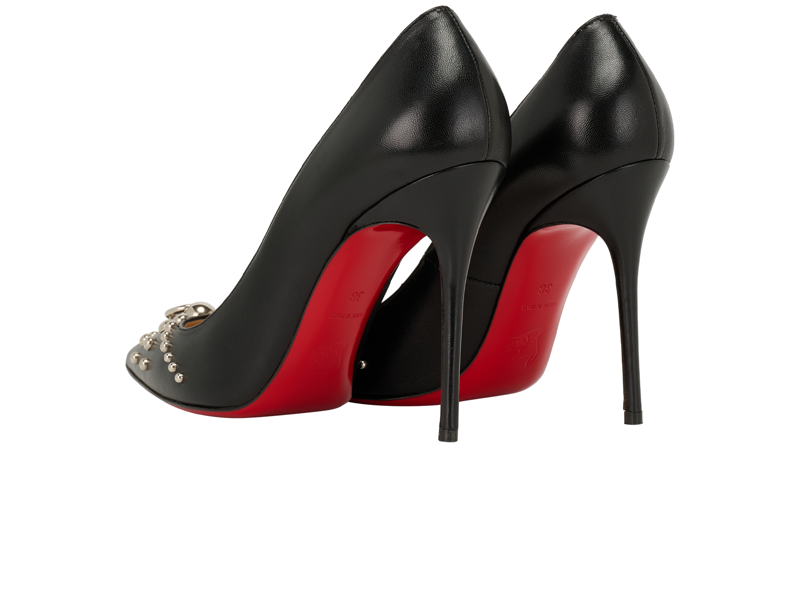 Christian Louboutin Door Knock Pumps, &pound;350, Shoes, Black, Leather, Back view