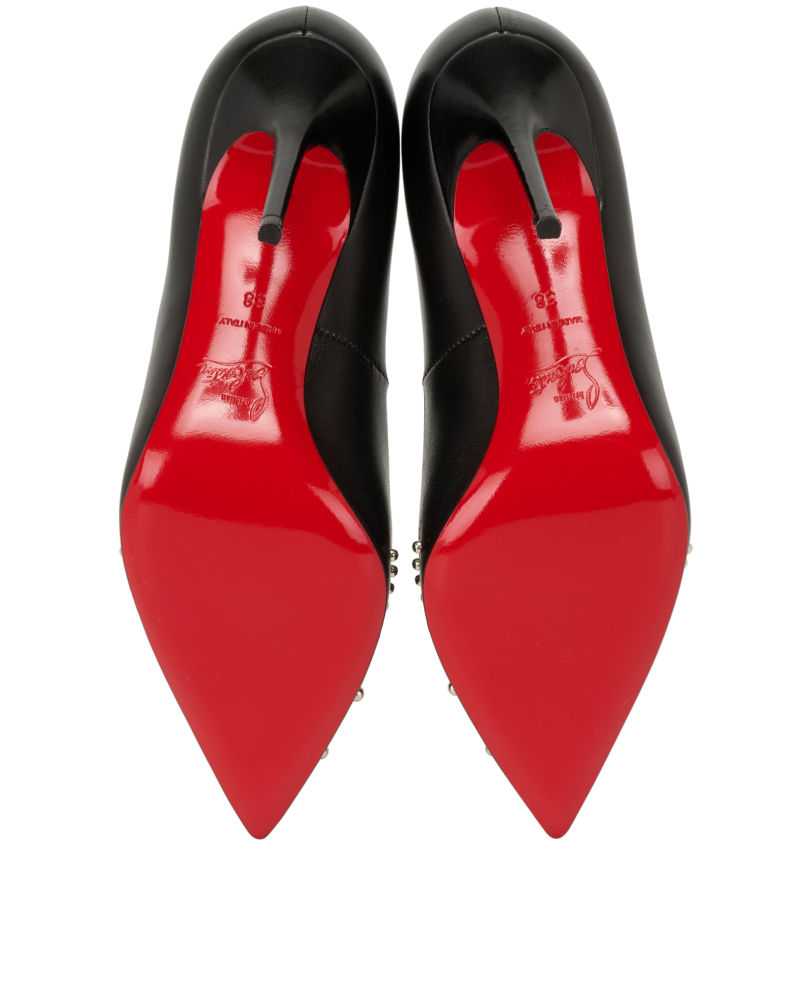 Christian Louboutin Door Knock Pumps, &pound;350, Shoes, Black, Leather, Top view