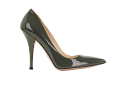 Prada Pointed Toe Pumps, Patent, Grey, UK6, B, 2*