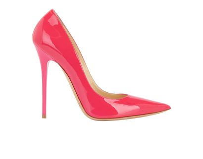 Jimmy Choo Point Toe Pumps, &pound;110, Shoes, Pink, Patent Leather, Front view