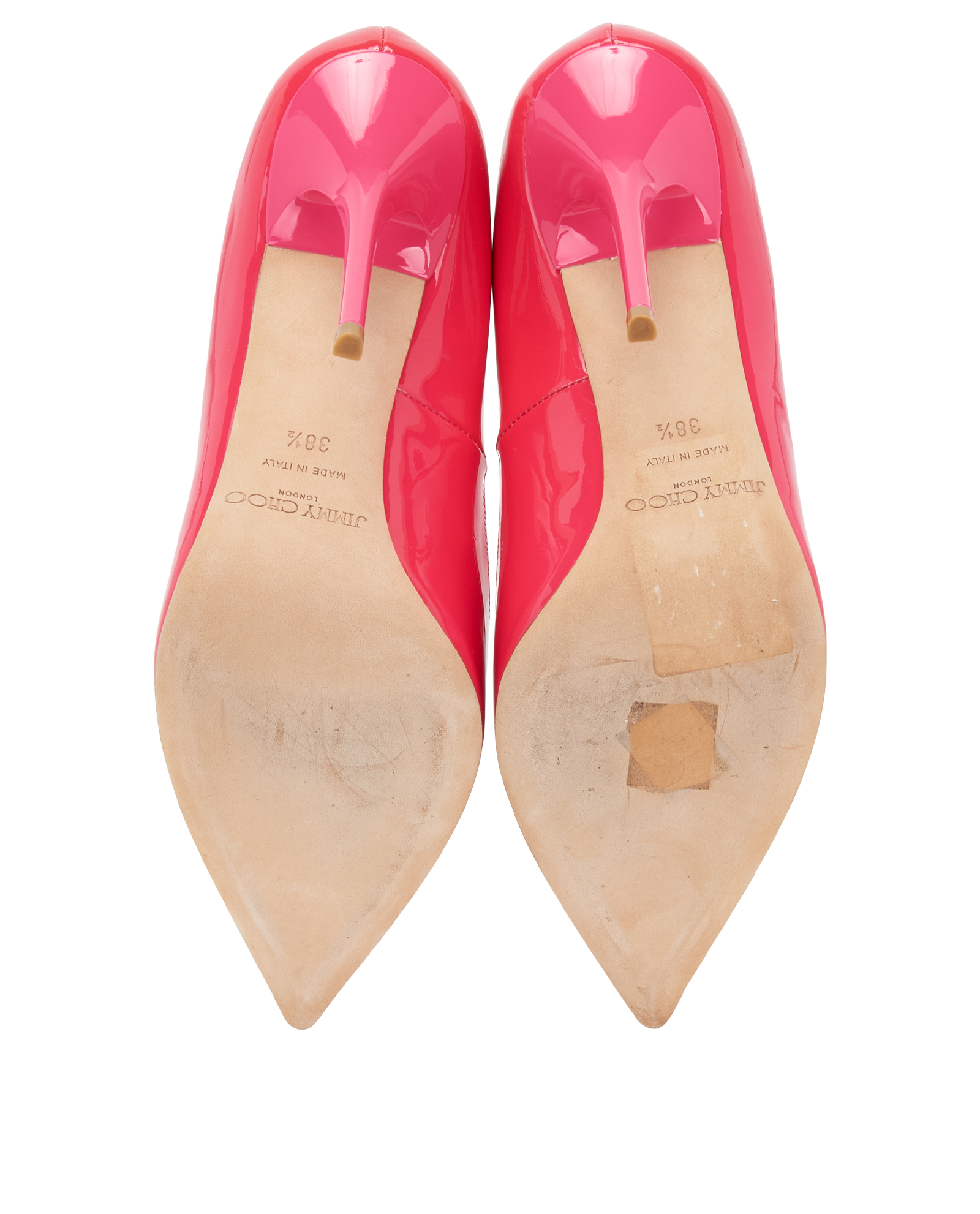 Jimmy Choo Point Toe Pumps, &pound;110, Shoes, Pink, Patent Leather, Top view