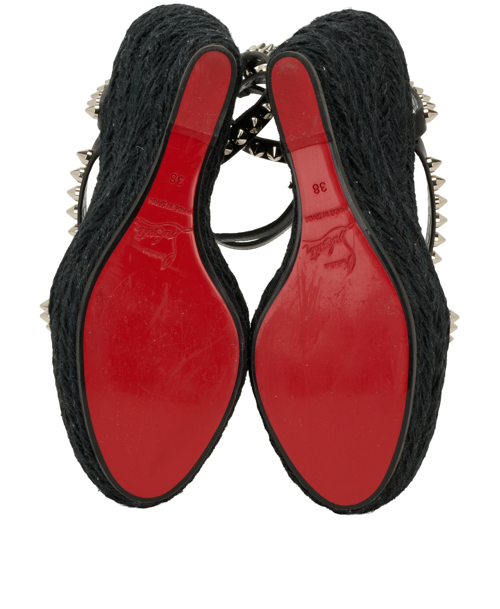 Christian Louboutin Mafaldina Zeppa Wedges, &pound;350, Shoes, Black, Leather, Top view