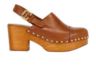 Chloe Jeannette Clogs, &pound;350, Shoes, Brown, Leather, Front view