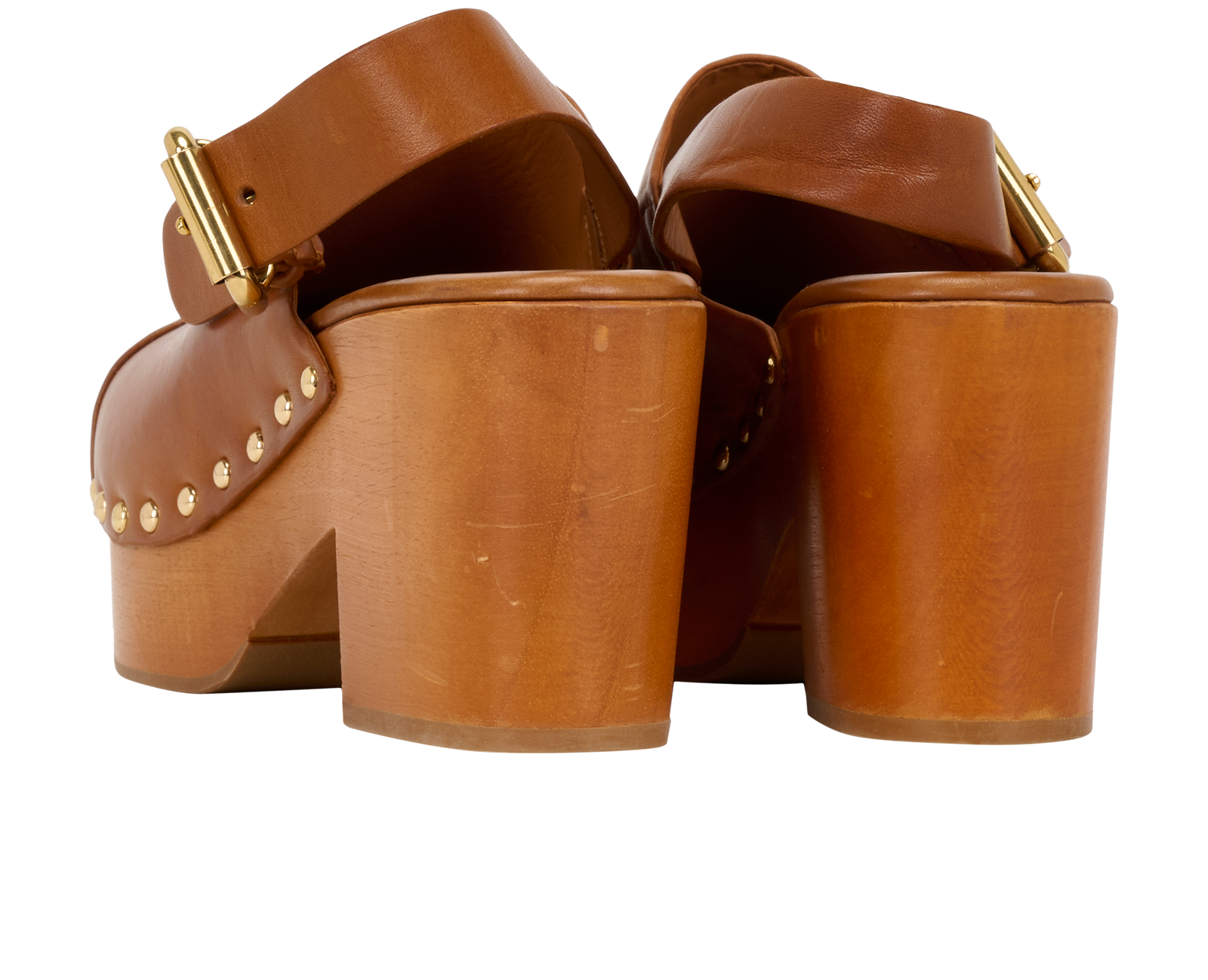 Chloe Jeannette Clogs, &pound;350, Shoes, Brown, Leather, Back view