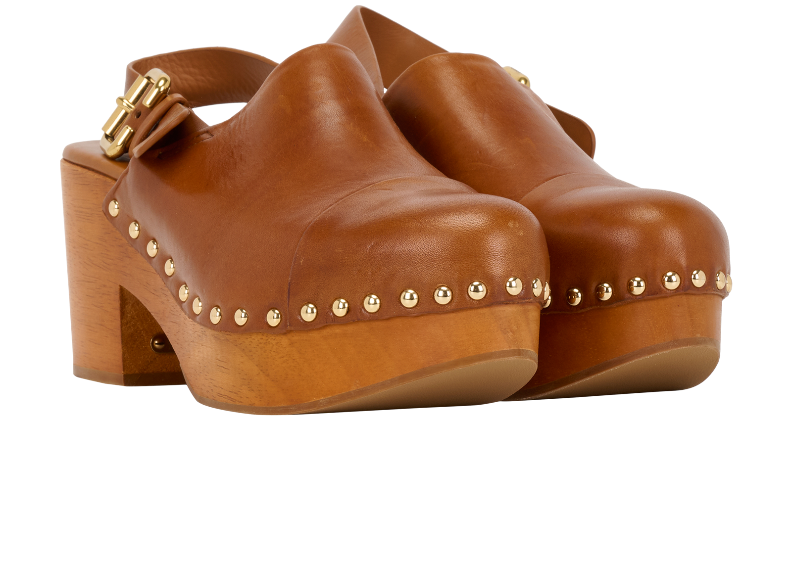 Chloe Jeannette Clogs, &pound;350, Shoes, Brown, Leather, Side view