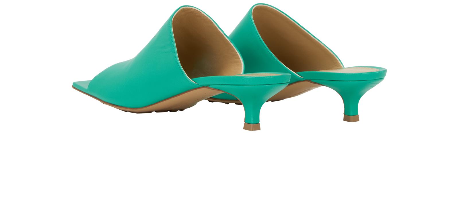 Bottega Veneta Stretch Mules, &pound;230, Shoes, Green, Leather, Back view