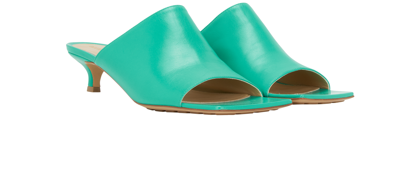Bottega Veneta Stretch Mules, &pound;230, Shoes, Green, Leather, Side view