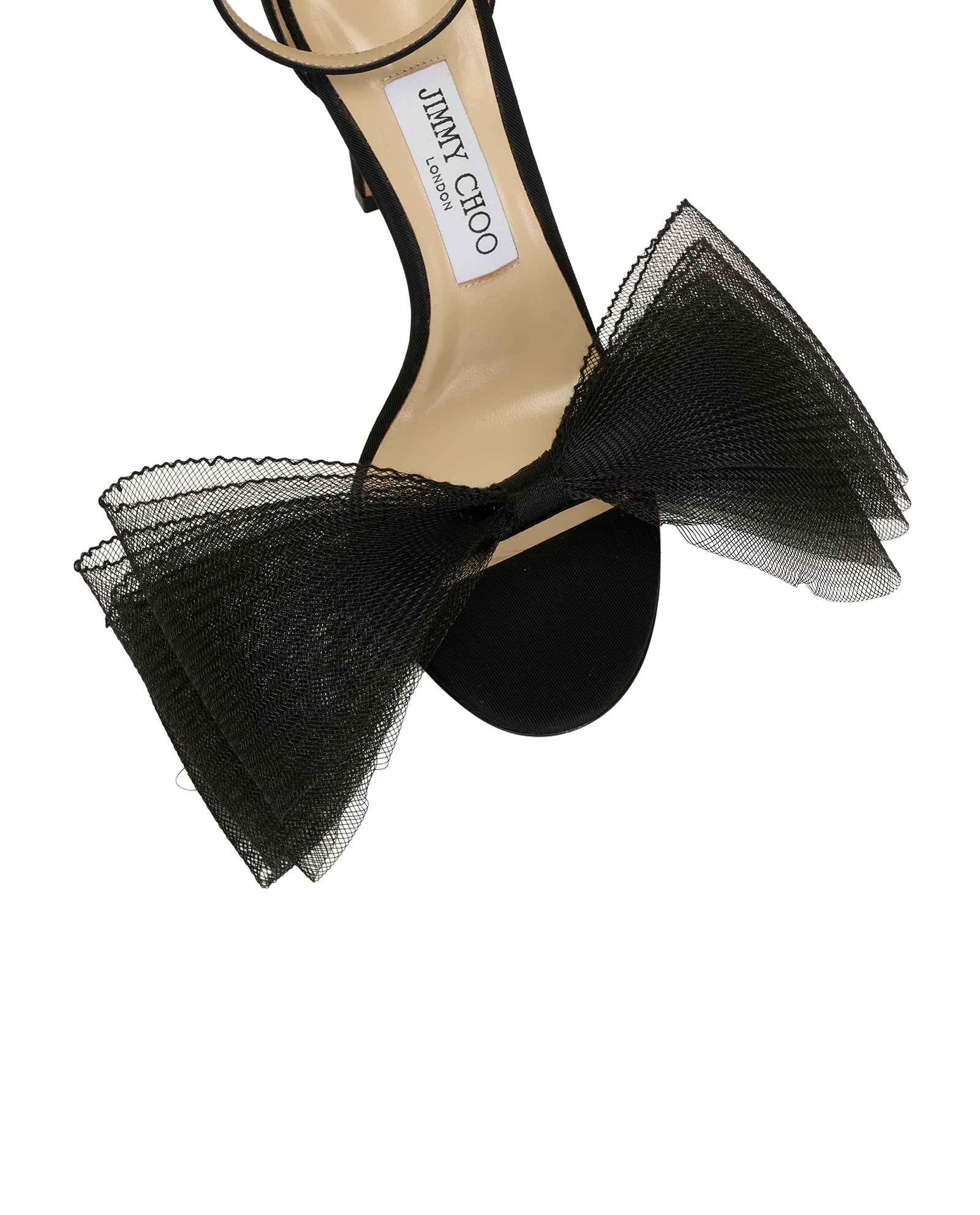 Jimmy Choo Aveline 100 Sandals, &pound;240, Shoes, Black, Leather/Satin, Other view