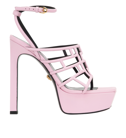 Versace Greca Platform Sandals, &pound;250, Shoes, Pink, Leather, Front view