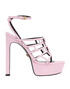 Versace Greca Platform Sandals, &pound;250, Shoes, Pink, Leather, Front view