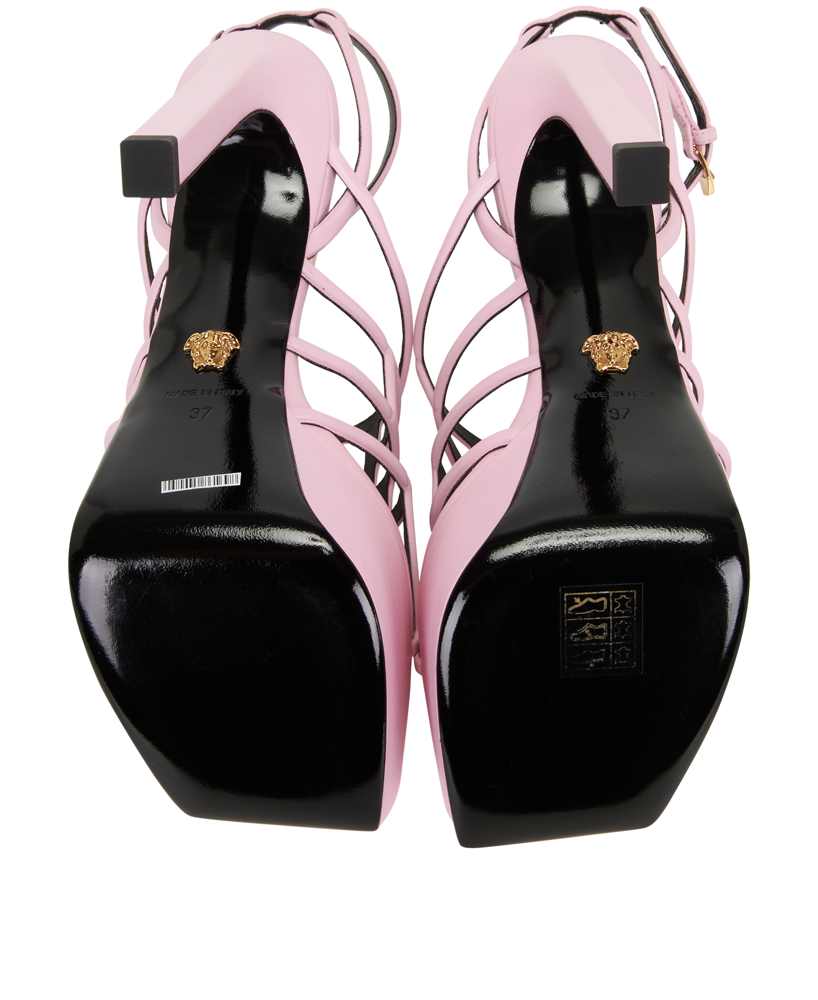 Versace Greca Platform Sandals, &pound;250, Shoes, Pink, Leather, Top view