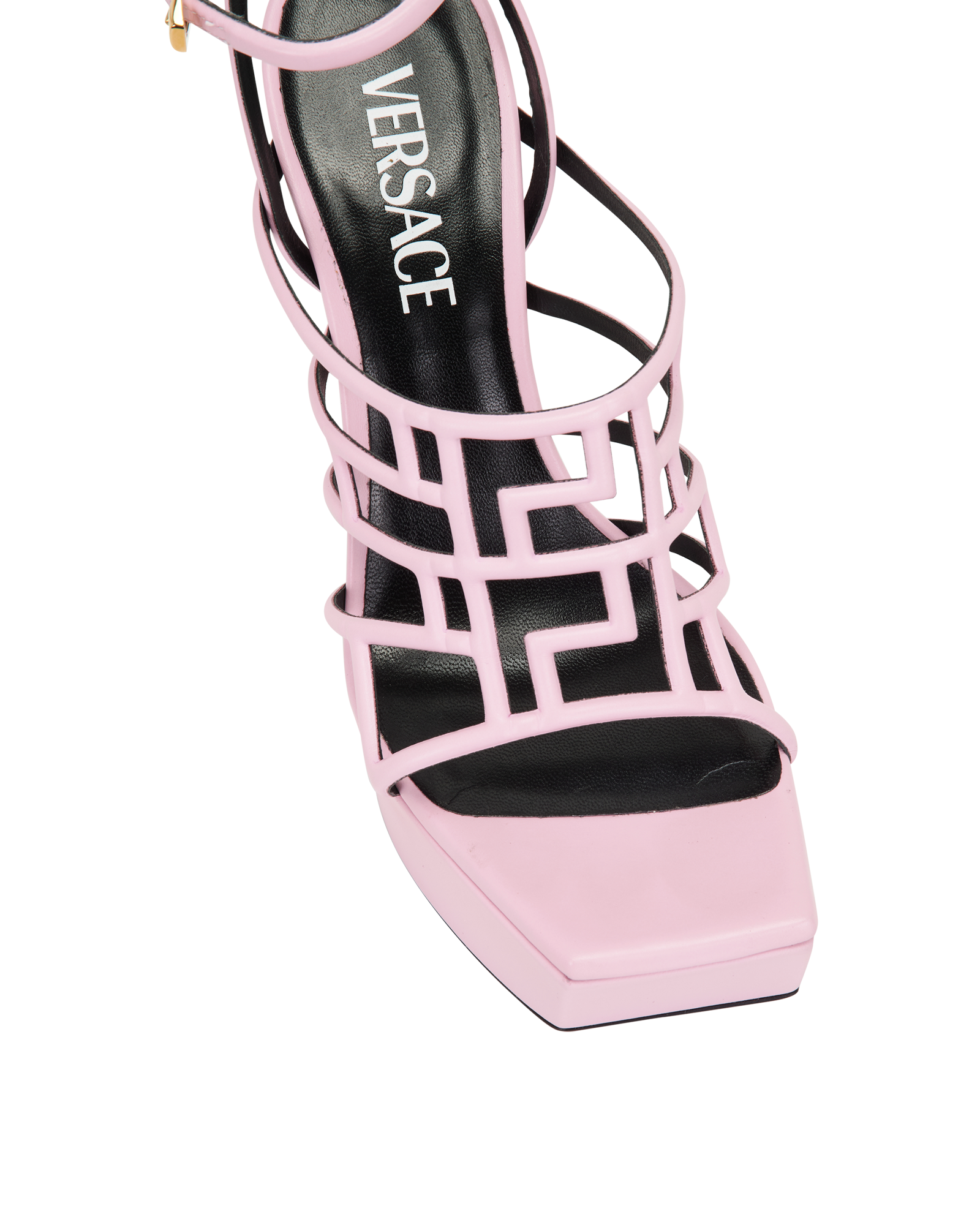 Versace Greca Platform Sandals, &pound;250, Shoes, Pink, Leather, Other view