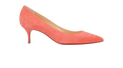 Christian Louboutin Kate 55 Pumps, &pound;380, Shoes, Pink, Suede, Front view