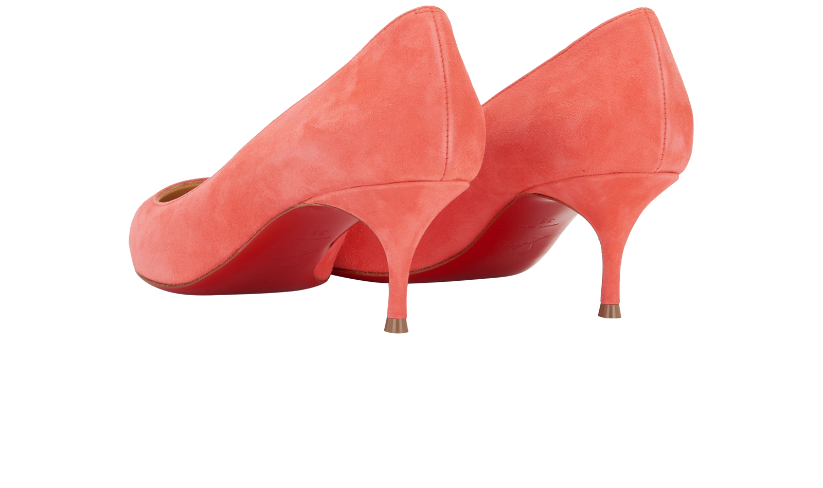 Christian Louboutin Kate 55 Pumps, &pound;380, Shoes, Pink, Suede, Back view