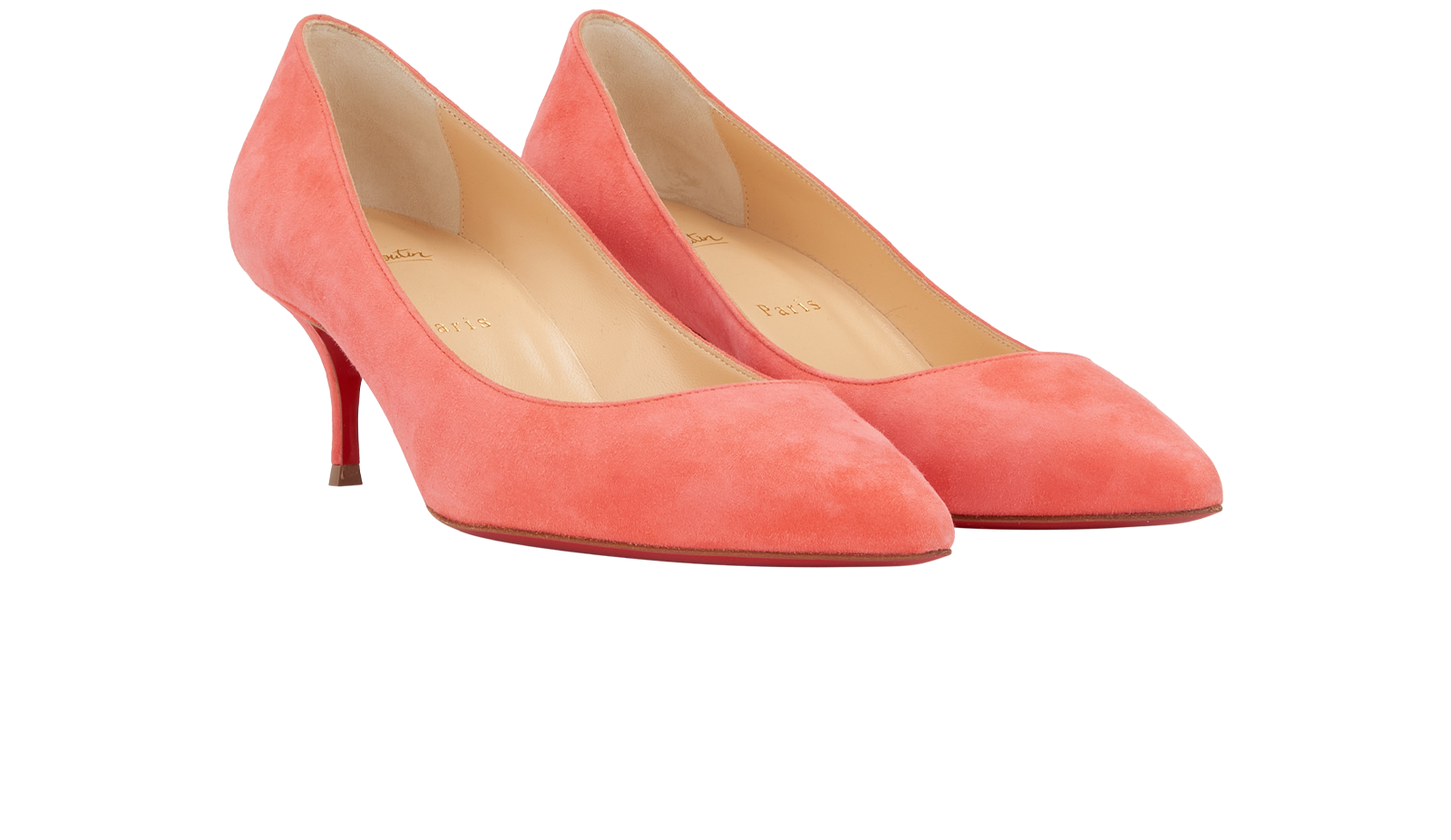 Christian Louboutin Kate 55 Pumps, &pound;380, Shoes, Pink, Suede, Side view