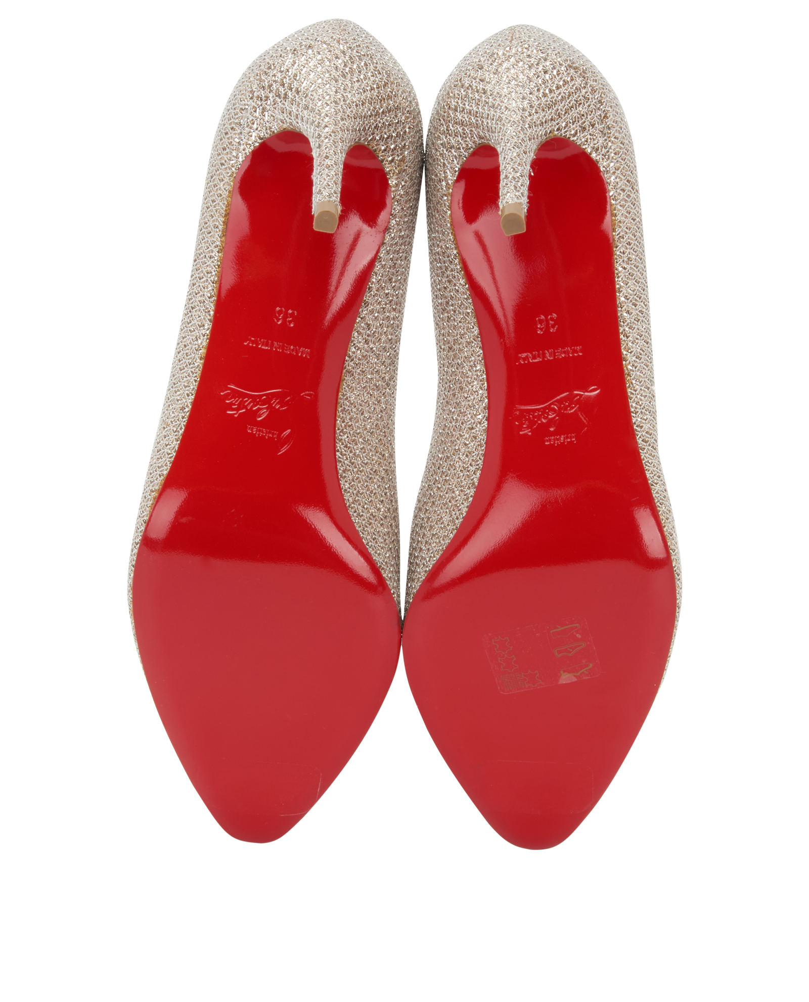Christian Louboutin Eloise 85 Pumps, &pound;320, Shoes, Gold, Leather, Top view