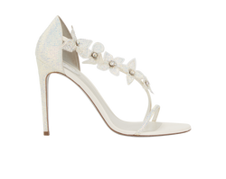 Rene Caovilla Floriane Heels, Satin/Leather, White, UK8, B/DB, 2*