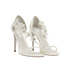 Rene Caovilla Floriane Heels, &pound;450, Shoes, White, Leather/Satin, Side view