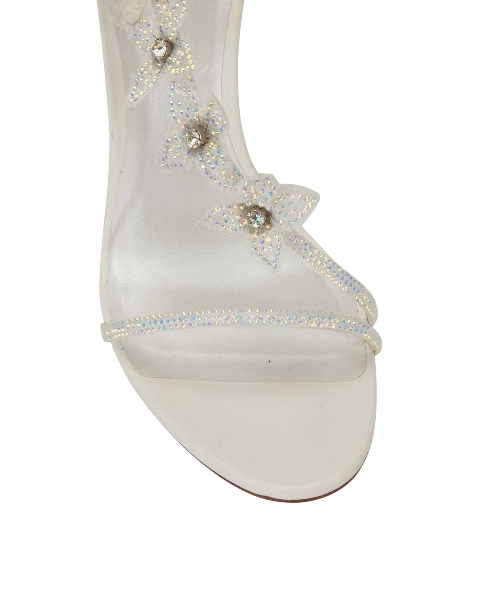 Rene Caovilla Floriane Heels, &pound;450, Shoes, White, Leather/Satin, Other view