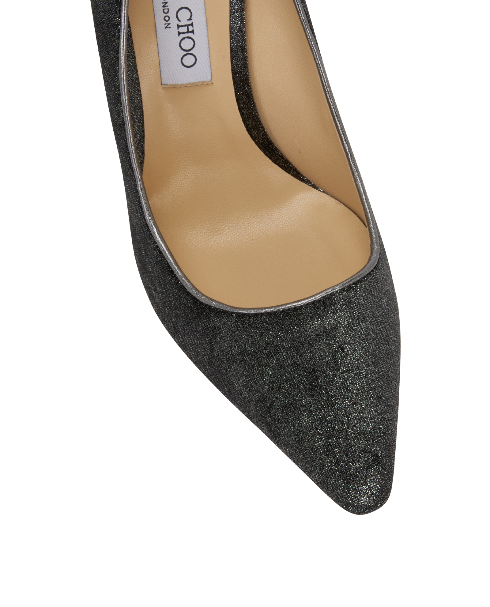 Jimmy Choo Romy 100, &pound;150, Shoes, Silver, Velvet, Other view