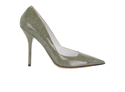 Dolce & Gabbana Point Toe Pumps, &pound;150, Shoes, Green, Patent Leather, Front view