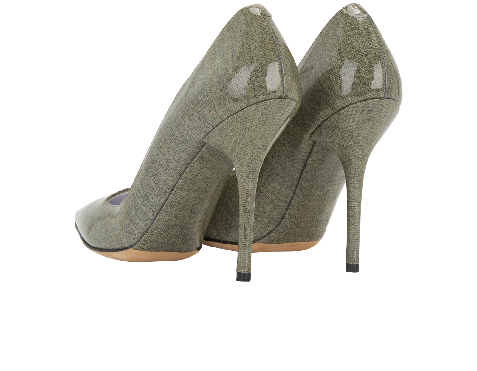 Dolce & Gabbana Point Toe Pumps, &pound;150, Shoes, Green, Patent Leather, Back view