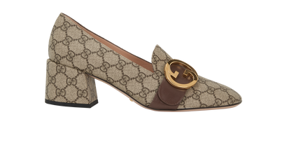 Gucci GG Blondie Pumps, &pound;375, Shoes, Beige, Canvas, Front view