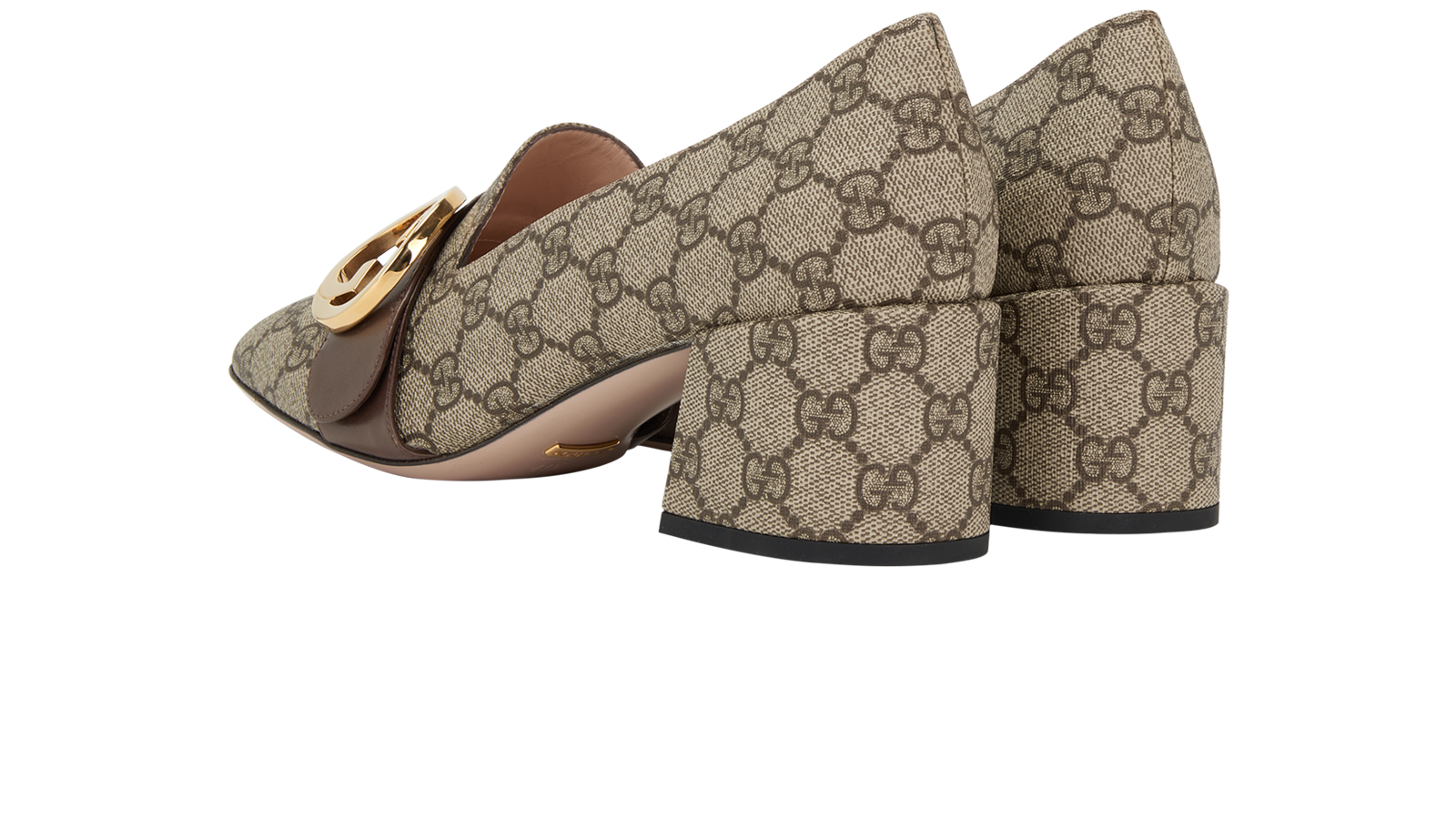 Gucci GG Blondie Pumps, &pound;375, Shoes, Beige, Canvas, Back view